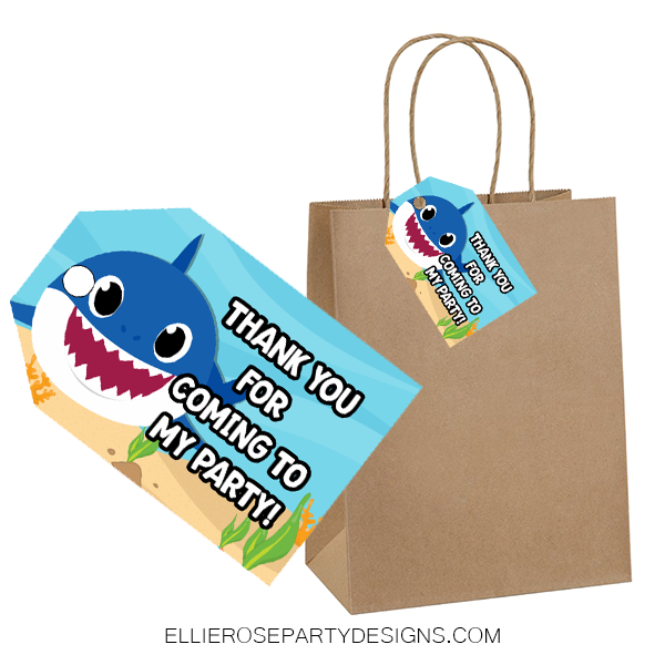 free printable shark thank you tags