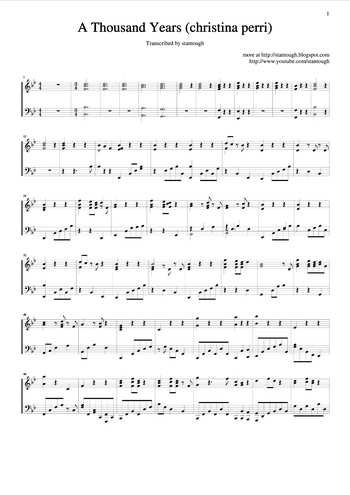 A thousand years free sheet music by Christina Perri | Pianoshelf
