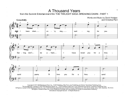 free printable sheet music a thousand years