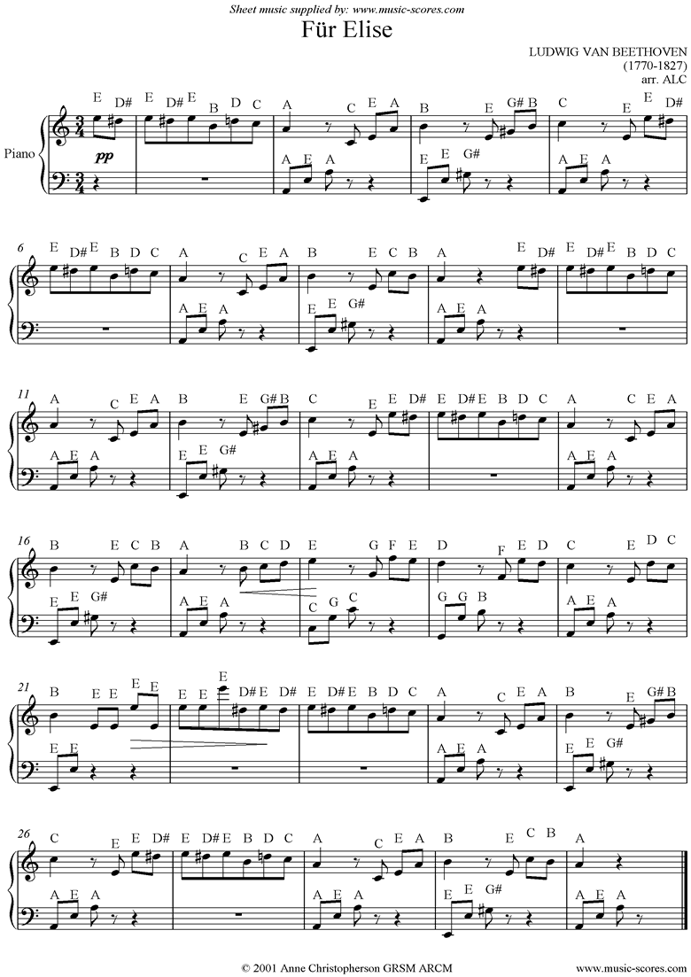 free printable sheet music beethoven
