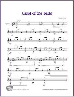 free printable sheet music carol of the bells