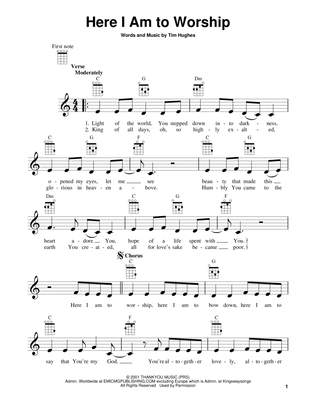 free printable sheet music for here i am to worship
