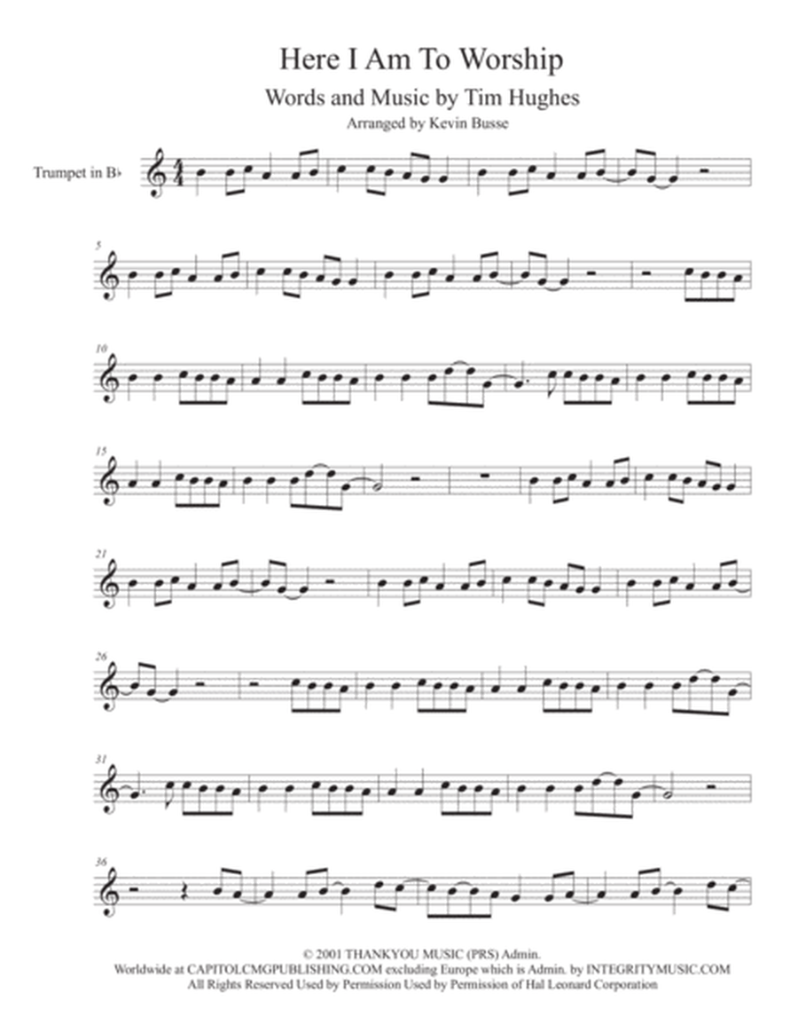 free printable sheet music for here i am to worship