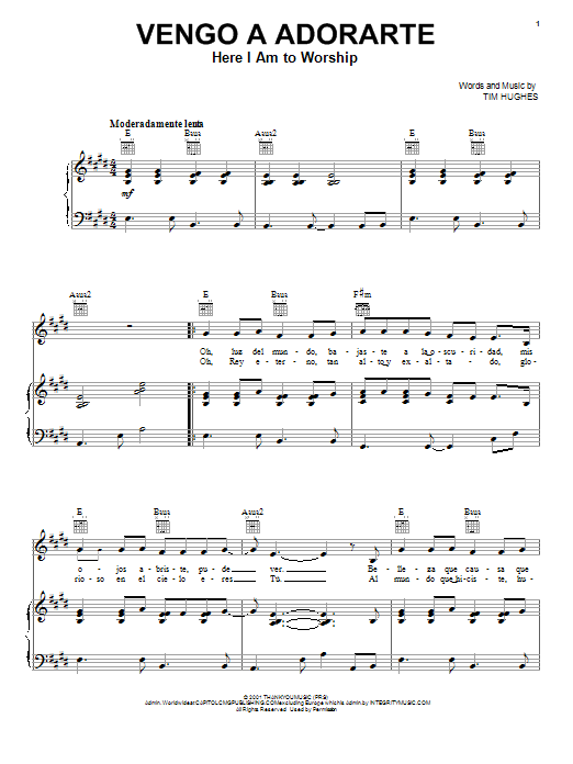 free printable sheet music for here i am to worship