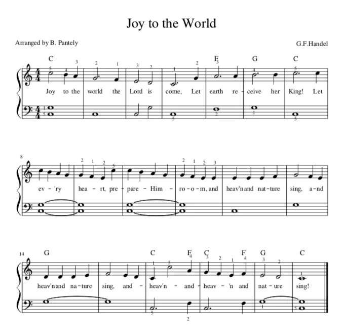 free printable sheet music for joy to the world