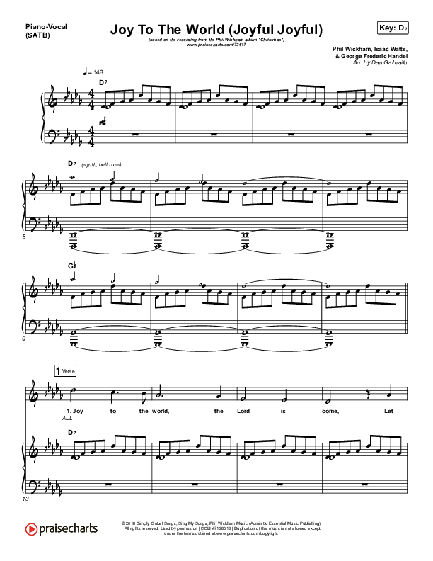 free printable sheet music for joy to the world