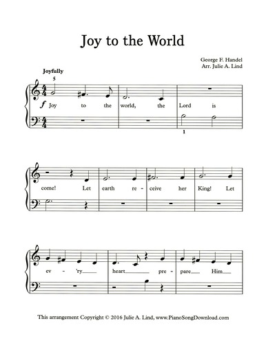 free printable sheet music for joy to the world