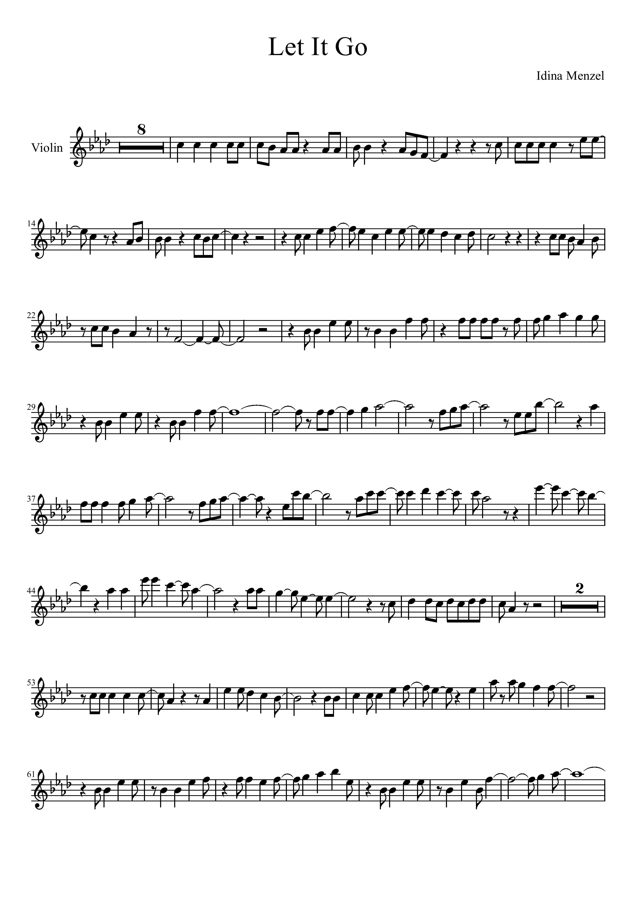 free printable sheet music for let it go