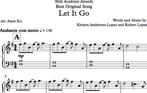 free printable sheet music for let it go