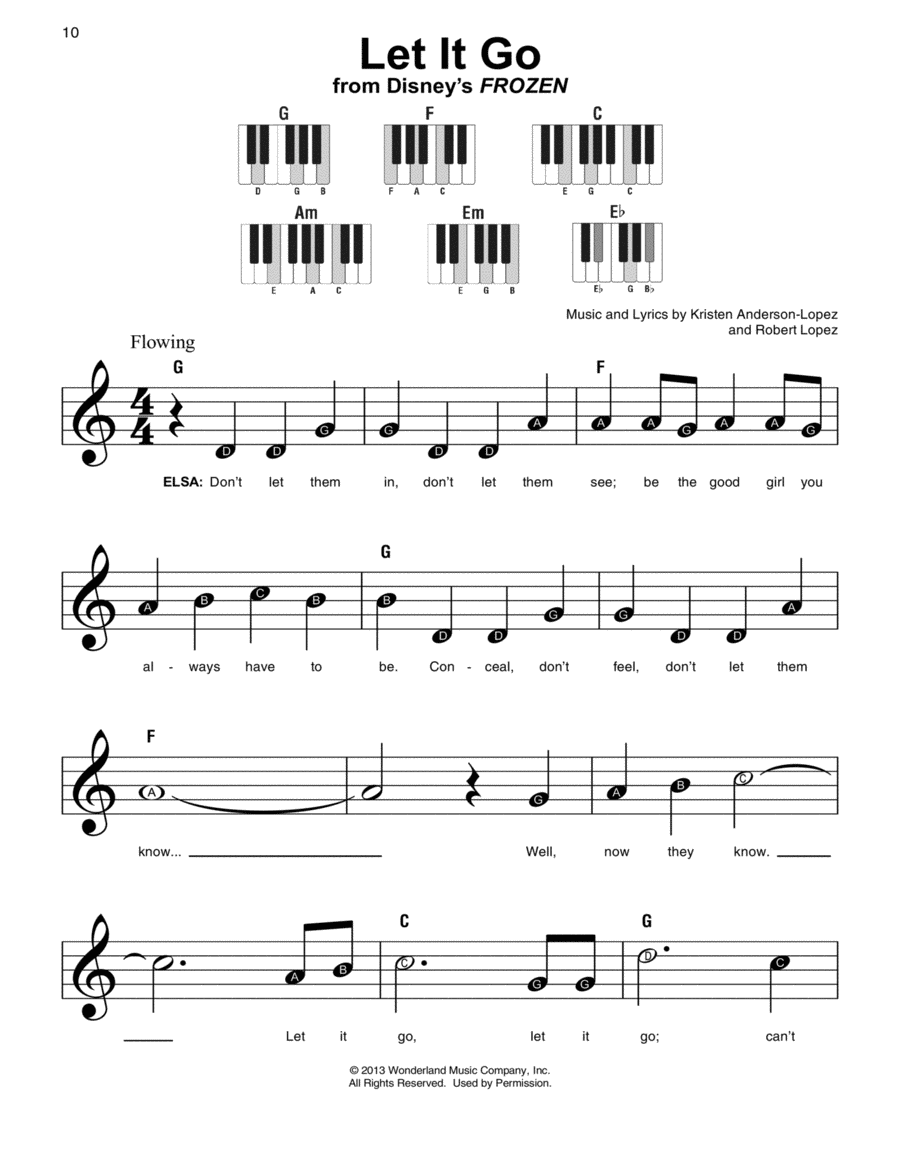 free printable sheet music for let it go