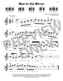 free printable sheet music for man in the mirror