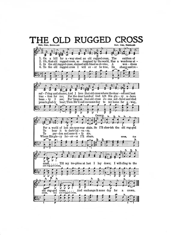free printable sheet music for the old rugged cross