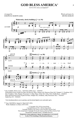 God Bless America (arr. Joseph M. Martin) by Joseph M. Martin ...