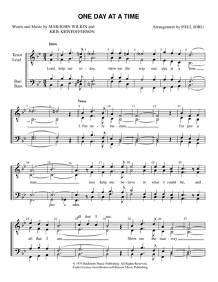 free printable sheet music one day at a time