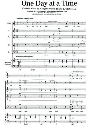 free printable sheet music one day at a time