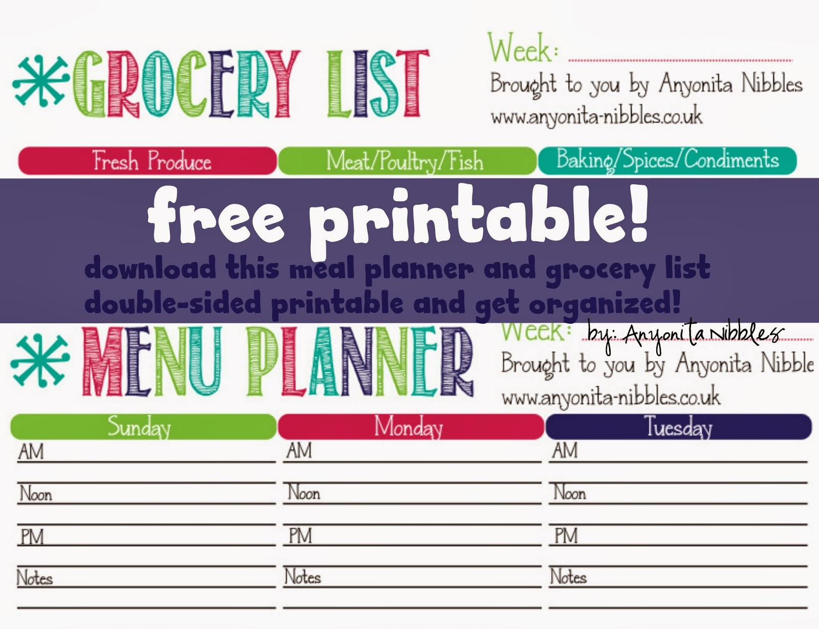 free printable shopping list template uk