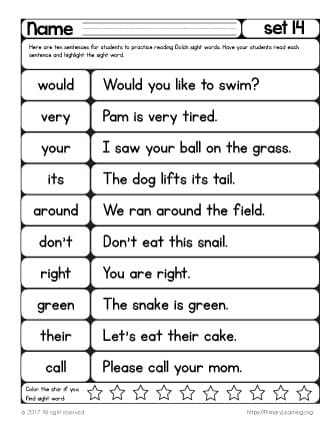 free printable sight words for 2nd grade