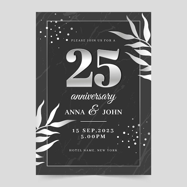25th Wedding Anniversary Invitation Images - Free Download on Freepik