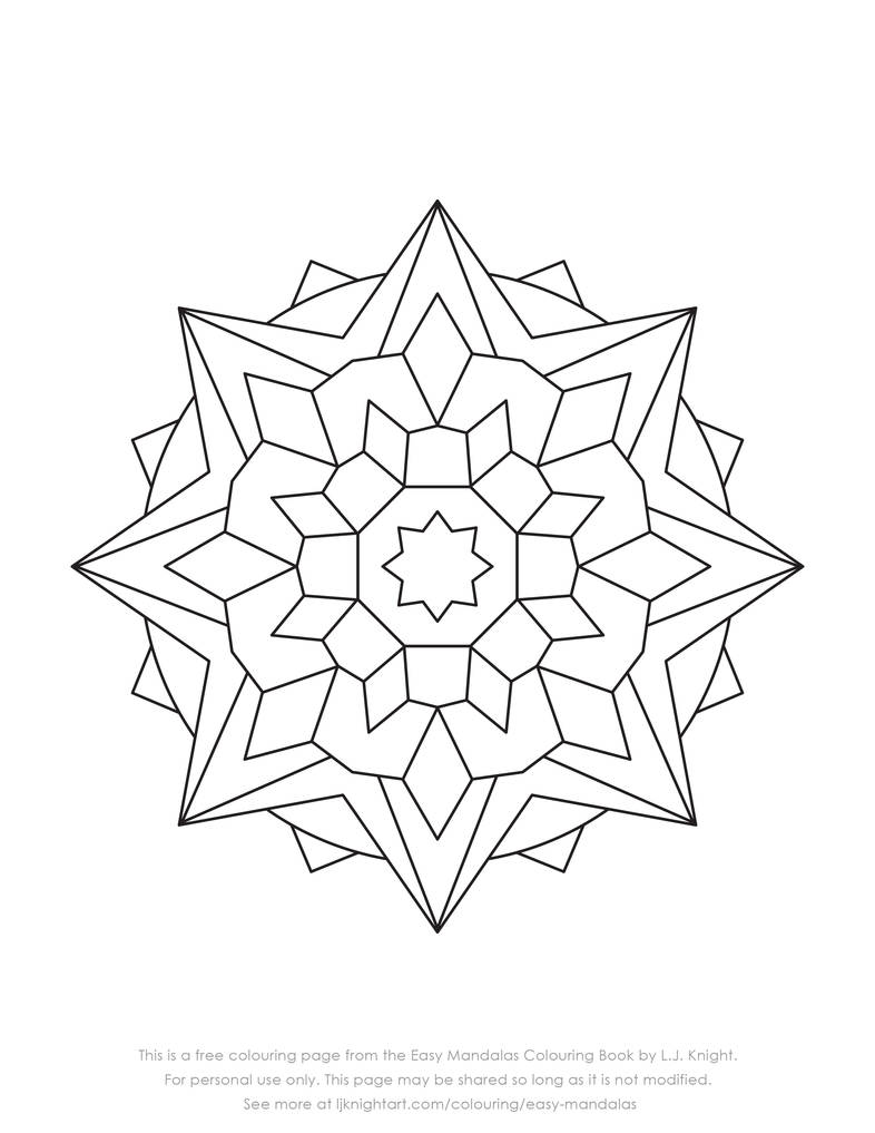 Free Easy Mandala Colouring Page Download by LJKnightArt on DeviantArt