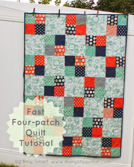 Fast Four Patch Quilt Tutorial - Diary of a Quilter