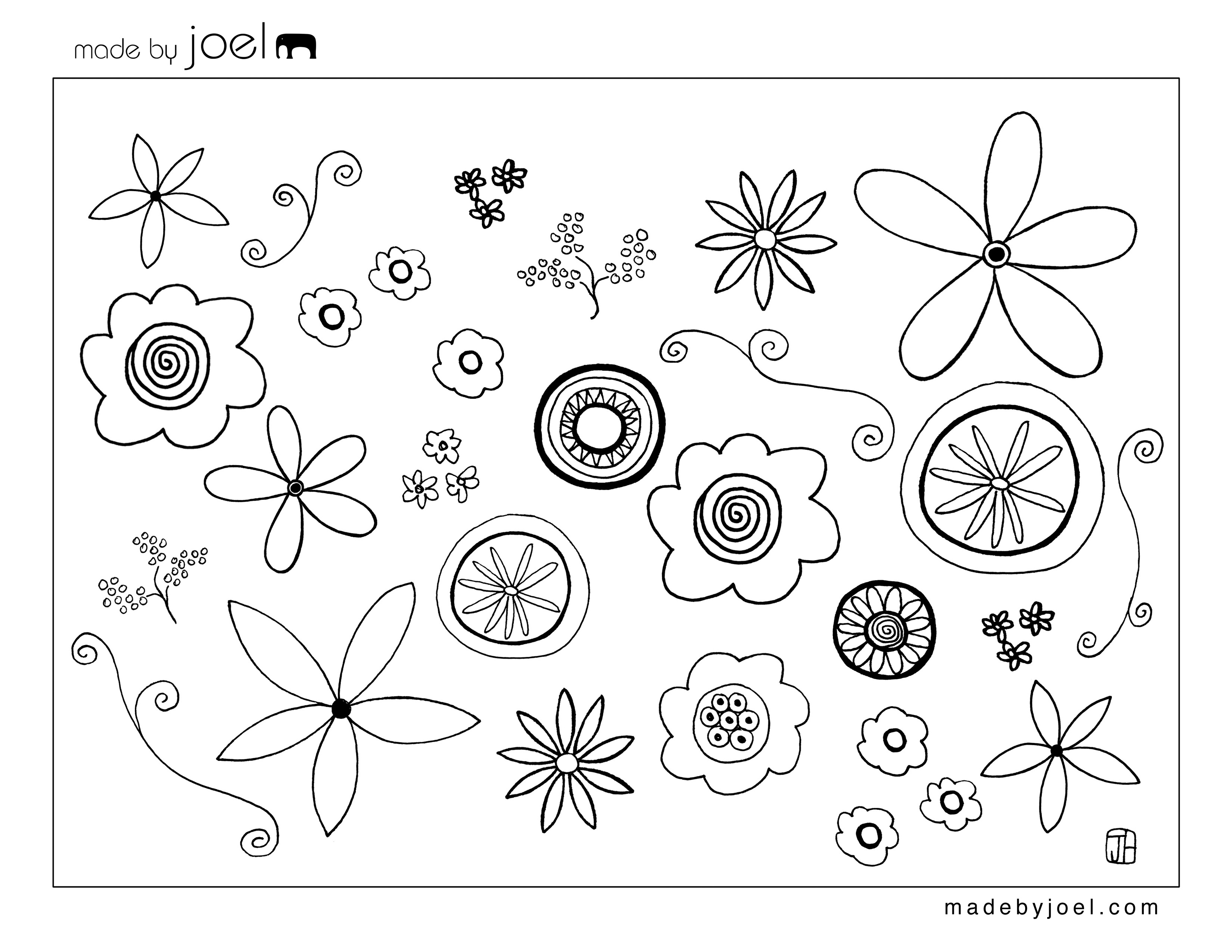 free printable small flower coloring pages