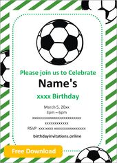 7 Best Free Soccer Birthday Invitations Templates ideas | soccer ...