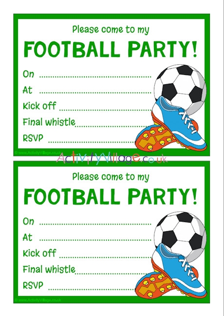 free printable soccer birthday party invitations uk