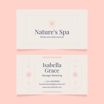 free printable spa business cards