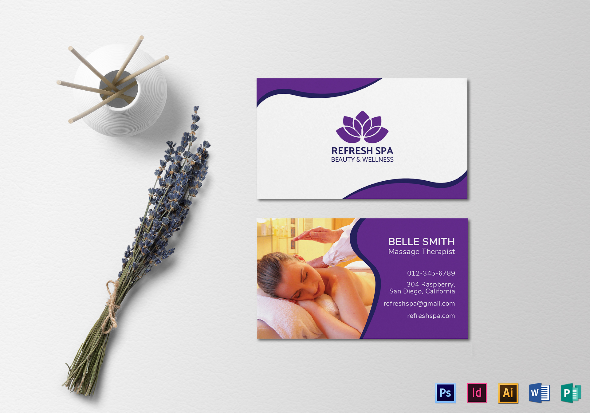 free printable spa business cards