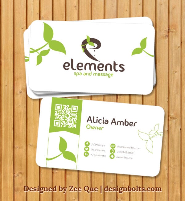 free printable spa business cards