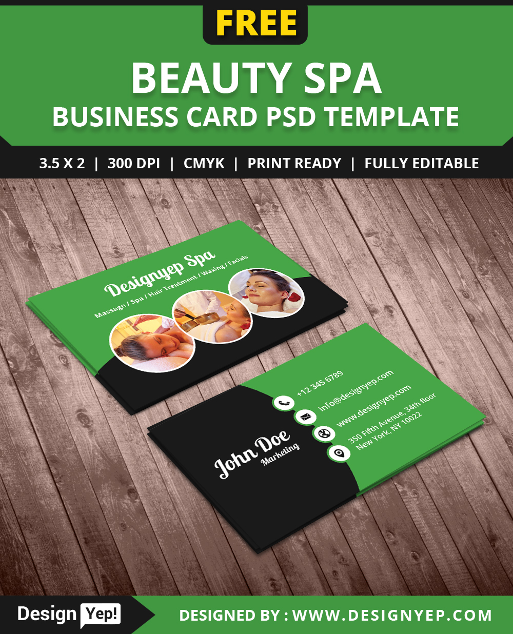 free printable spa business cards