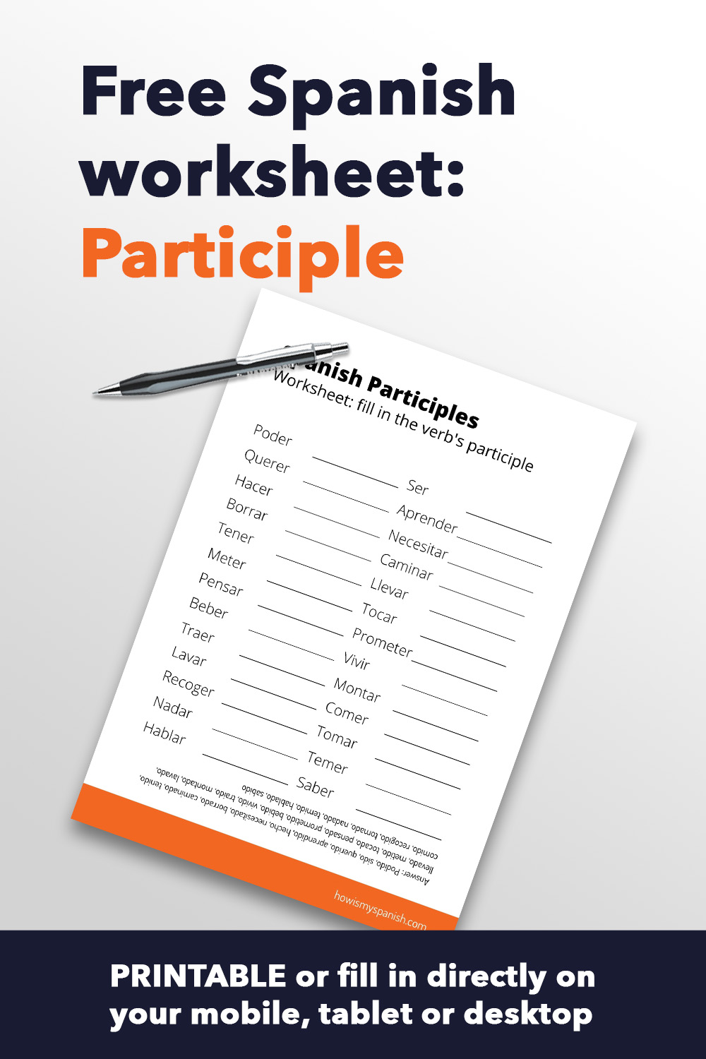 free printable spanish worksheet for beginners