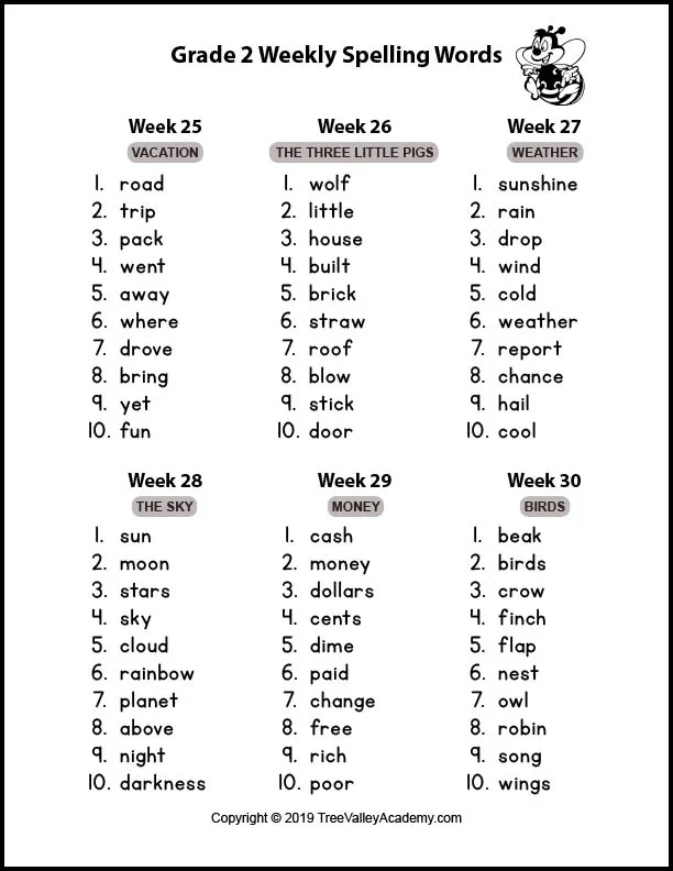 free printable spelling worksheet 2nd grade
