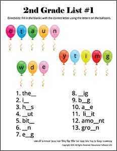 free printable spelling worksheet 2nd grade