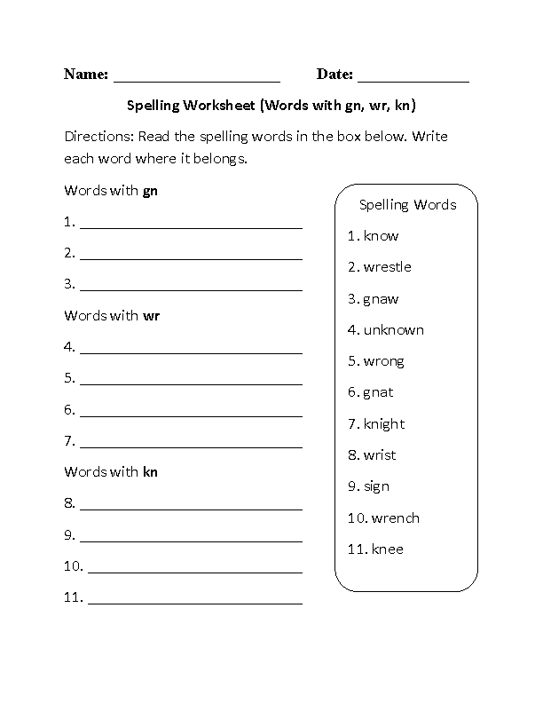 free printable spelling worksheet 6th grade