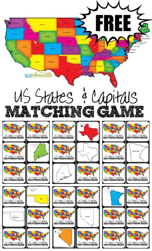 free printable states and capitals worksheet