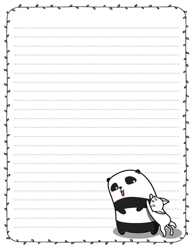 Kawaii Cute Panda Printable Pen Pal Stationery