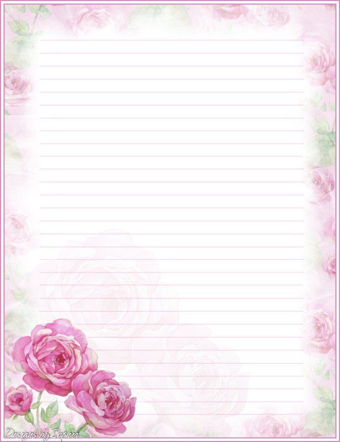 free printable stationery rose