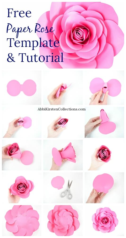 Free Large Paper Rose Template: DIY Camellia Rose Tutorial