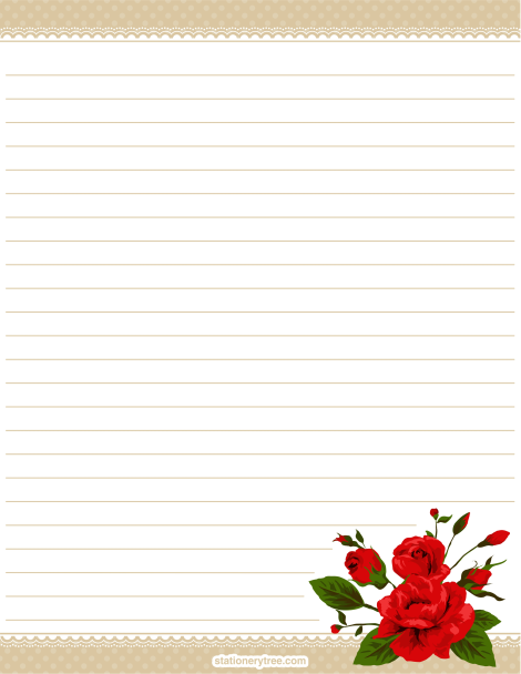 free printable stationery rose