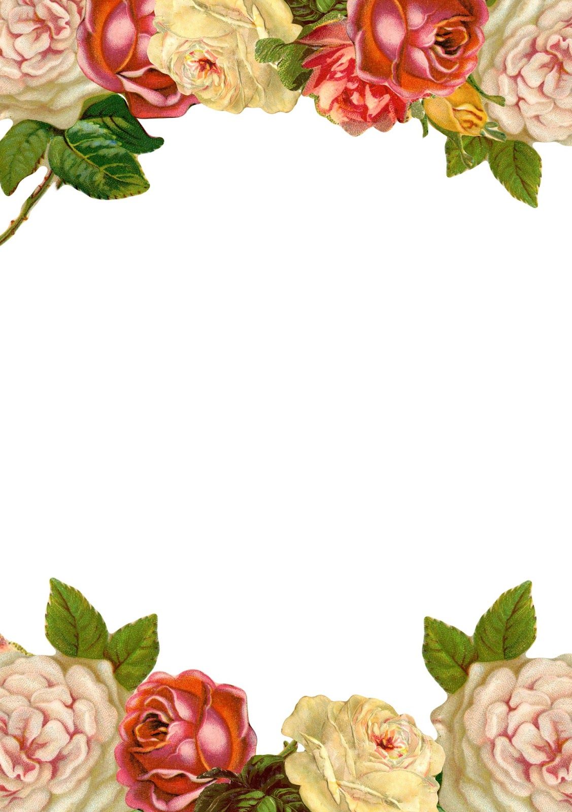 free printable stationery rose