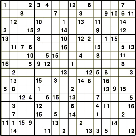 free printable sudoku 16x16 numbers