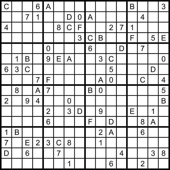 free printable sudoku 16x16 numbers