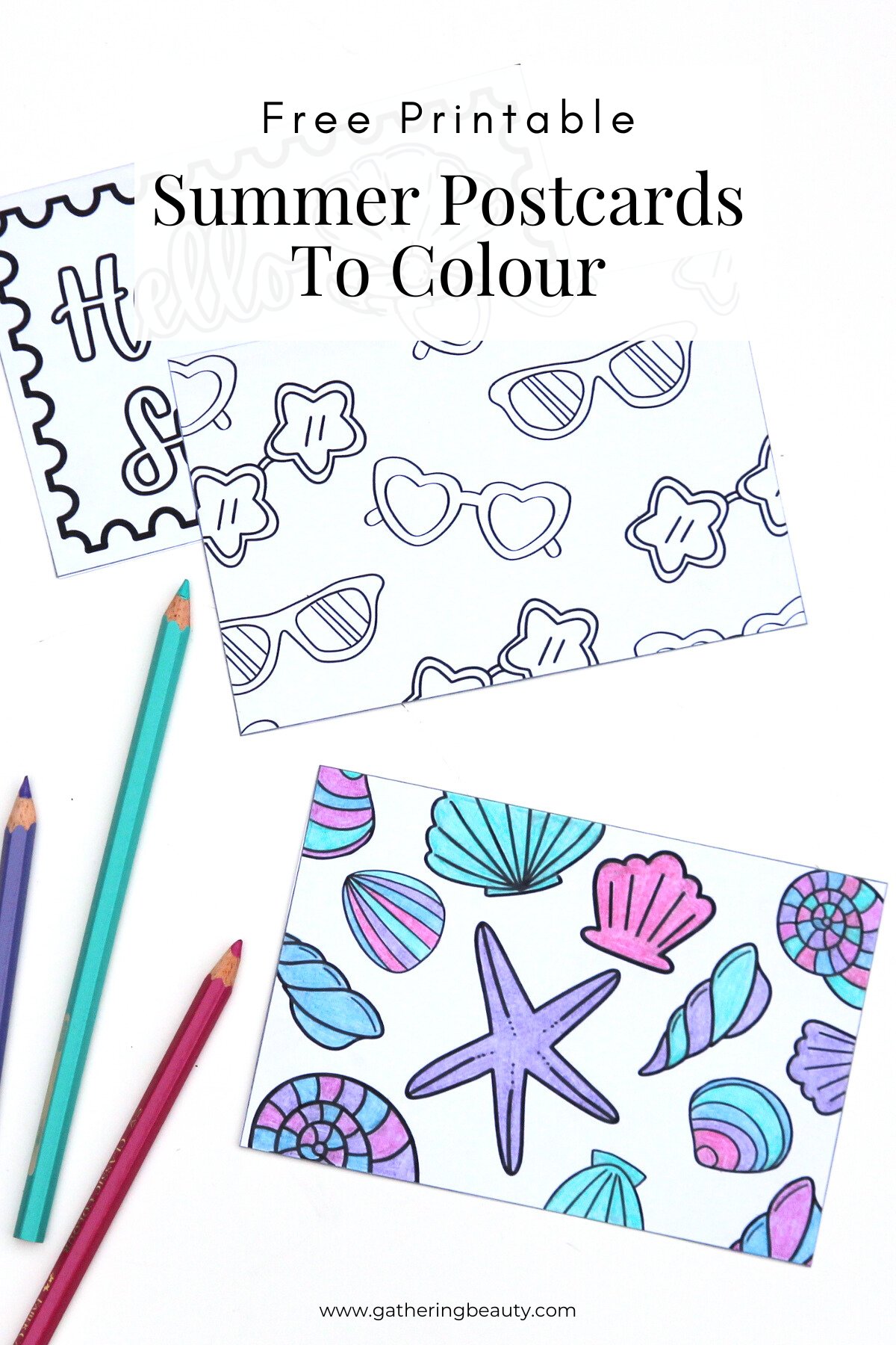 free printable summer postcards