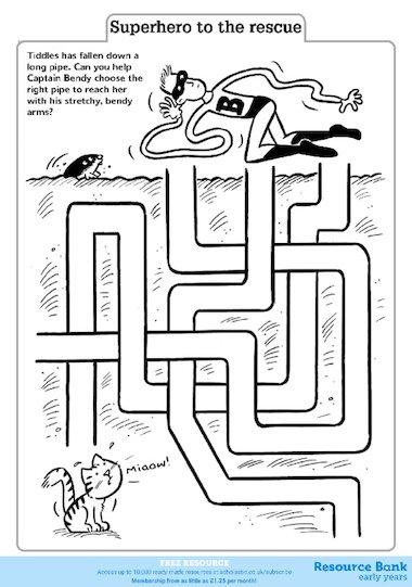 Superhero to the rescue maze game - FREE Early Years teaching ...