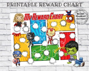 free printable superhero potty chart