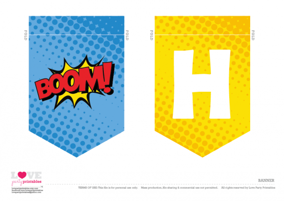 free printable superheroes birthday banner