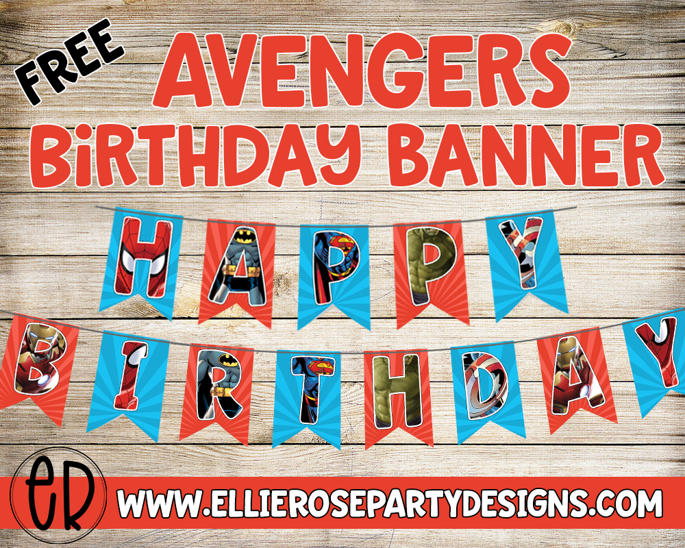 free printable superheroes birthday banner