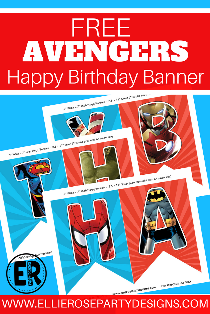 Free Avengers Party Decorations Printables | Ellierosepartydesigns.com ...