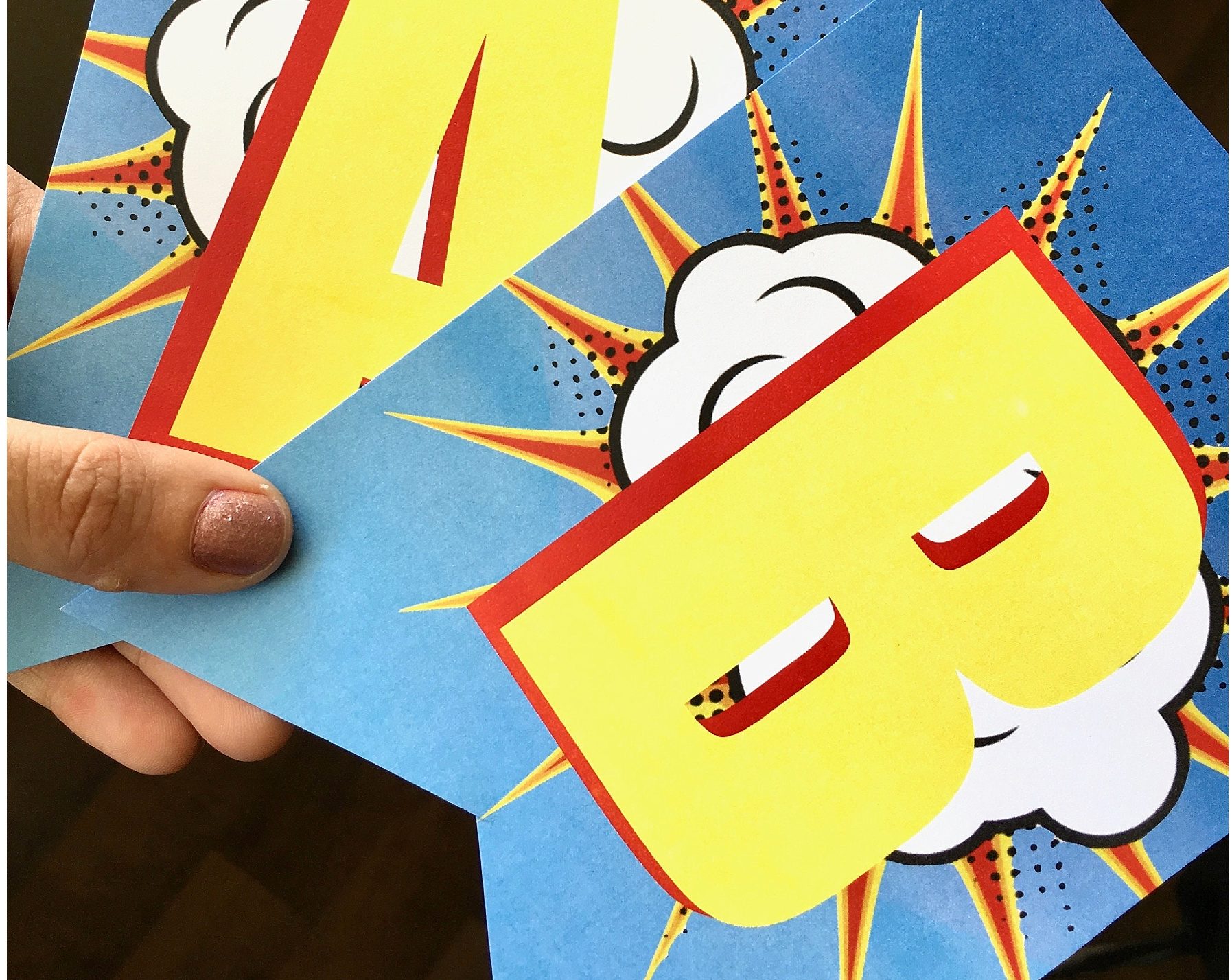 free printable superheroes birthday banner